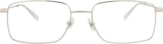 Montblanc 57mm Square Optical Glasses in Silver Transparent at Nordstrom Rack