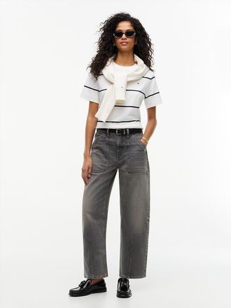 Tommy Hilfiger Womens Stretch High-Rise Barrel Jean - Washed Grey - 00