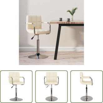 vidaXL vidaXL Sedia girevole - Sgabello da Bar Crema in Tessuto