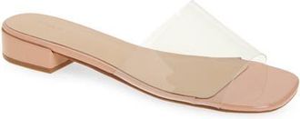 Chocolat Blu Block Heel Sandal in Nude Patent at Nordstrom, Size 9.5