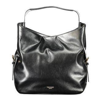 Twinset Shoulder Bags, female, Black, Size: ONE SIZE Hobo Bag with Buckles