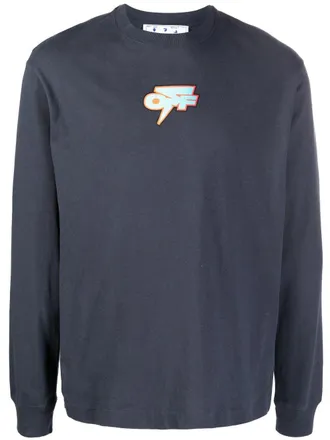 Off-white logo-print sweatshirt - men - Cotton - M - Blue