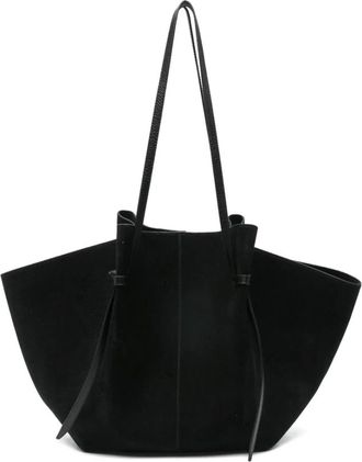 Yuzefi Tassen, Dames, Zwart, ONE Size, Leer, XL Mochi Tote