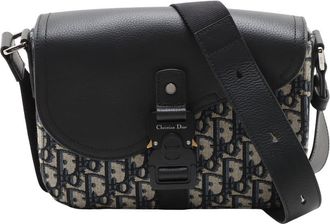 Dior Pre-owned Dior Small Oblique Canvas Saddle Messenger Bag with Flap Unisex PROD9SAI9TZA1X04