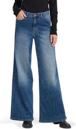 Ichi High Waist Wide Leg Jeans in Medium Blue at Nordstrom Rack, Size 26