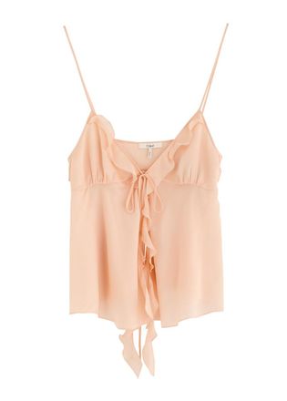 Chlo&eacute; Ruffled Silk top - Pink Light - 38 (UK10 / S)