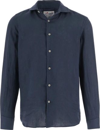 MC2 Saint Barth Linnen Overhemd - Heren - Casual Overhemden - Blauw - XL - Linnen - Overhemden