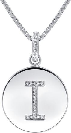 DiamondMuse Diamond Muse 0.10 Cttw Initial Letter Diamond Necklace for Women, Girls, and Men in Sterling Silver