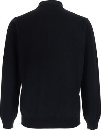 KANGRA Mens Polo Shirt Black Extra Fine Merino Top