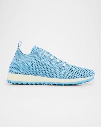 Jimmy Choo London Veles Knit Pearly Stud Trainer Sneakers