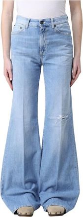 Dondup Amber Wide Jeans - Dames - Loose Fit Jeans - Blauw - W28 - Katoen - Jeans