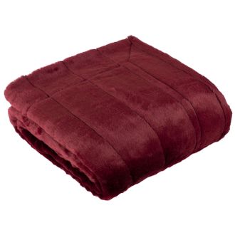 Riva Paoletti Empress Faux Fur Throw - Ruby - One Size
