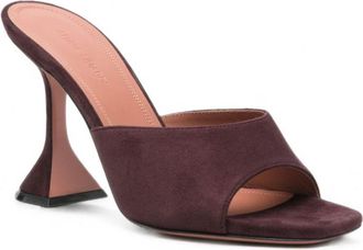 Amina Muaddi Red Lupita Suede Heels