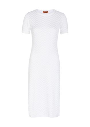 Missoni Chevron-knit Cotton-blend Midi Dress - White - 42 (UK10 / S)