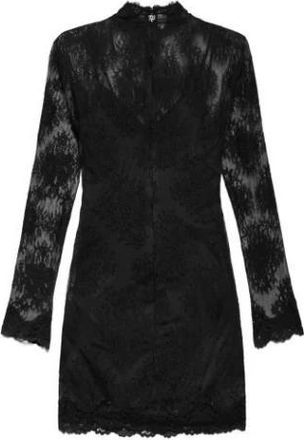 Aniye By Mini Jurk van Kant met Hoge Hals en Afneembare Onderjurk - Dames - Feestkleedjes - Zwart - XS - Kleedjes
