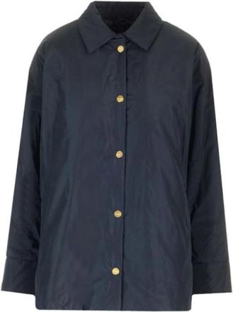 Max Mara Blauwe Jassen The Cube Greenca Overhemdjasje - Dames - Zomerjassen - Blauw - S - Polyester - Jassen