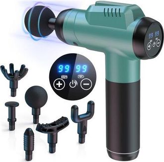 OEM Pistola De Masaje Muscular Silenciosa: 99 Niveles De Intensidad, 9800 Rpm, 6 Cabezales De Masaje - Para El Alivio Del Dolor De Espalda