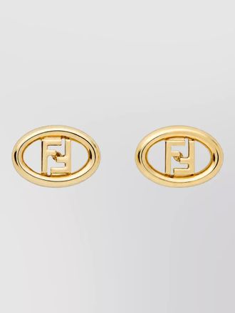 Fendi cutout logo hoop earrings