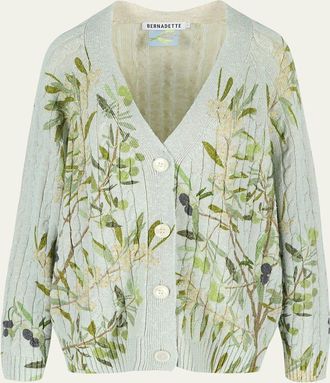 Bernadette Floral Printed Button Down Cardigan