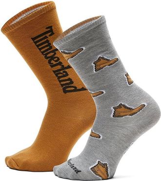 Timberland All Over Print Boot Crew Socks 2 Pairs EU 42-26