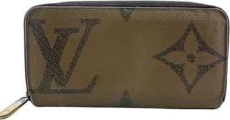 Louis Vuitton Black Brown Camel Leather Long Wallet (Bi-Fold) (Pre-Owned)