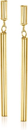 RS Pure by Ross-Simons Italian 14kt Yellow Gold Cylinder-Link Drop Earrings