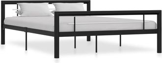 vidaXL Vidaxl - Estructura De Cama Sin Colch&oacute;n Metal Blanco Y Negro 140x200 Cm