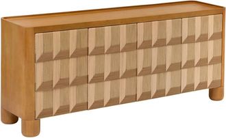 Atmosphera Credenza Netsi Rettangolare 75x175 Cm, 4 Ante, Beige - Atmosphera Cr&eacute;ateur DInt&eacute;rieur