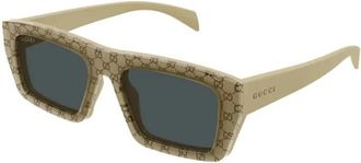 Gucci Zonnebril - Heren - Zonnebrillen - Bruin - 54 MM - Accessoires