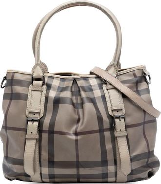 Burberry Pre-owned Burberry Smoke Check Coated Canvas Northfield Satchel WOKO9VB44L9H4PLN