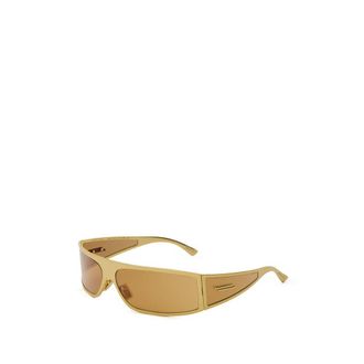 Bottega Veneta BOVE-10297659 Wraparound Metal Sunglasses - Gold