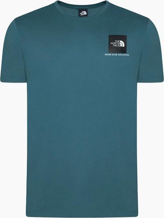 The North Face Mens The North Face Mens T Shirts Small Box Short Sleeve Summer Cotton Tee - Blue - Size: 36