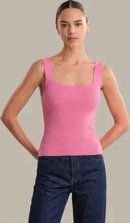 525 america Eva Square Neck Tank Top In Shocking Pink