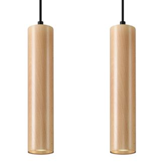 OEM L&aacute;mpara Colgante Lorento 2 Gu10, Madera Natural, Lumilo 06.323.37