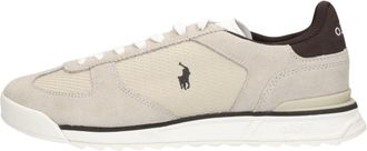 Polo Ralph Lauren Varick Suede & Mesh Sneaker - Heren - Schoenen - Beige - Maat: 48 EU Su&egrave;de