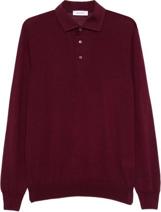Gran Sasso Polo in lana a maniche lunghe - Rosso