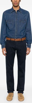 Jacob Cohen Mens Cotton Western Shirt - Blue - Size X-Large