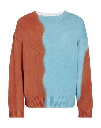 8 by YOOX ORGANIC COTTON PRINTED KNIT CREWNECK JUMPER