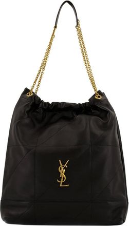 Saint Laurent Tassen, Dames, Zwart, ONE Size, Leer, Elegante Zwarte Leren Schoudertas