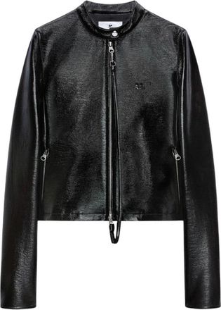 Courr&egrave;ges City Vinyl Jacket - Dames - Leren en Su&egrave;de Jassen - Zwart - S - Katoen - Jassen
