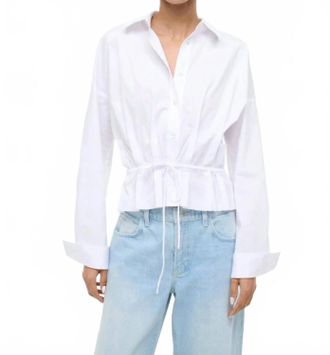 Staud Primrose Button-Down Shirt In White