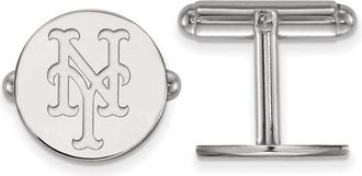 Diamond2Deal Sterling Silver Rhodium Plated Major League Baseball New York Mets N-Y Cuff Links