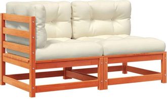 vidaXL Sof&aacute; De Jard&iacute;n De 2 Plazas Con Cojines Madera Maciza De Pino Vidaxl