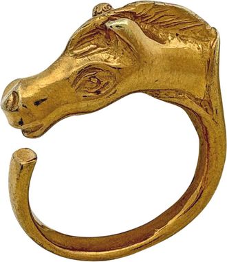Herm&egrave;s Gold Gold Plating Band Ring (Pre-Owned)