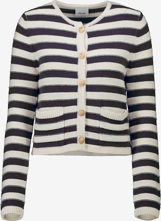 Allude Gestreifter gekn&ouml;pfter Cardigan aus Wolle und Kaschmir