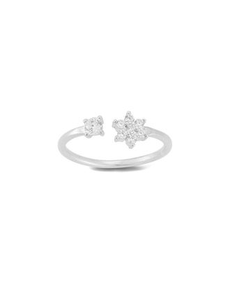 Glaze Jewelry Silver Cz Flower Ring