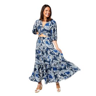 Biba Dames/Dames Paisley vakantie-samenstel (Blauw/Wit)