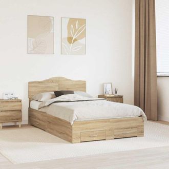 vidaXL vidaXL Struttura del letto con testiera Rovere Sonoma 120 x 200 cm