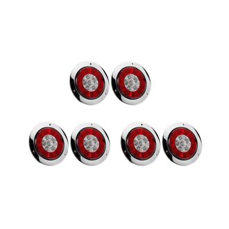 OEM 6 Piezas De Luces Led Redondas De 4 Pulgadas Para Camiones Y Remolques, Luces De Freno Rojas Y Naranjas, Luces De Se&ntilde;alizaci&oacute;n De Estacionamiento Para