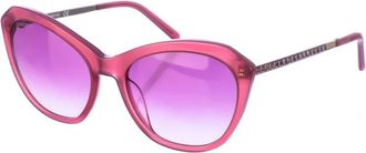 Swarovski Ovale Zonnebril met Violet Gradient Glazen - Dames - Zonnebrillen - Rood - ONE Size - Accessoires